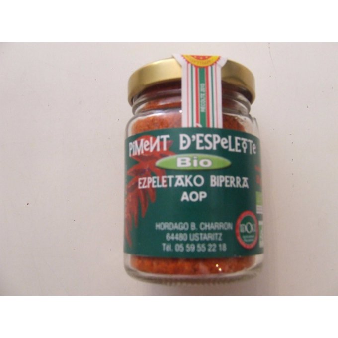 Piment d'Espelette biologique pot de 50 gr AOP