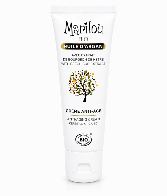 Crème Anti-Âge Bio à l’Huile d’Argan et Bourgeon de Hêtre – Marilou Bio 50 ml