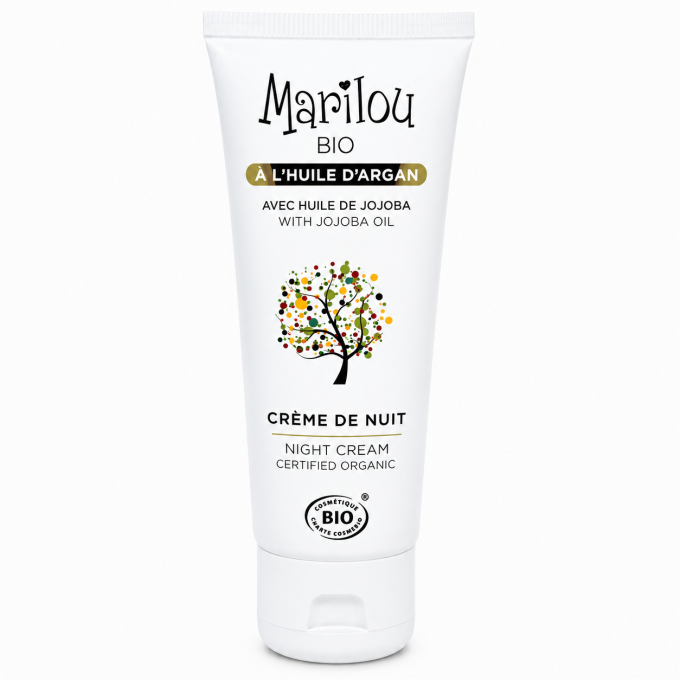 Crème de Nuit Bio à l’Huile d’Argan et Jojoba – Marilou Bio 50 ml
