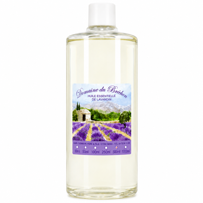 Huile Essentielle de Lavandin Ardéchois 500 ml – Domaine du Bréchon