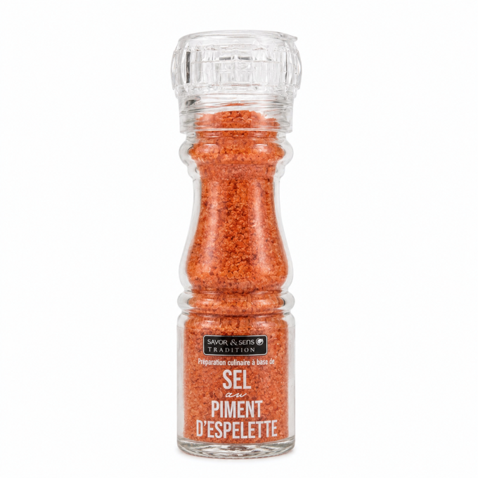 Moulin sel piment d’Espelette rechargeable Savor & Sens 145g