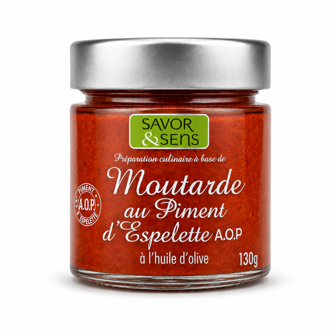 Moutarde au piment d’Espelette Savor & Sens 130g 