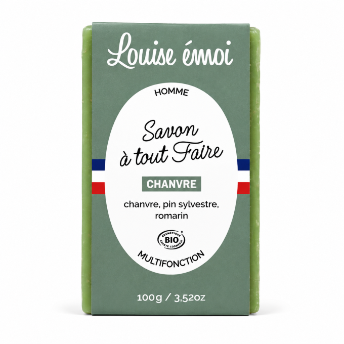 Savon Bio À Tout Faire Chanvre Homme Louise Émoi 100 g – Visage Corps Rasage