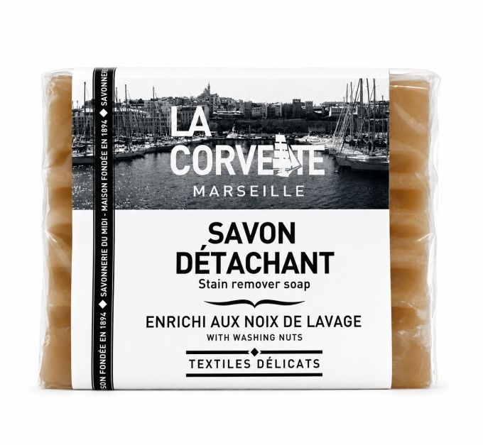 Savon Détachant aux Noix de Lavage La Corvette 250 g – Textiles Délicats