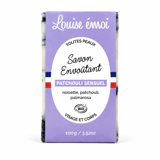 Savon Bio Envoûtant Louise Émoi 100 g – Patchouli Sensuel Visage et Corps