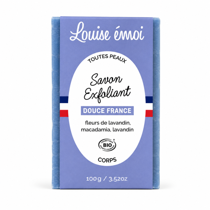 Savon Exfoliant Bio Douce France Louise Émoi 100 g – Corps au Lavandin