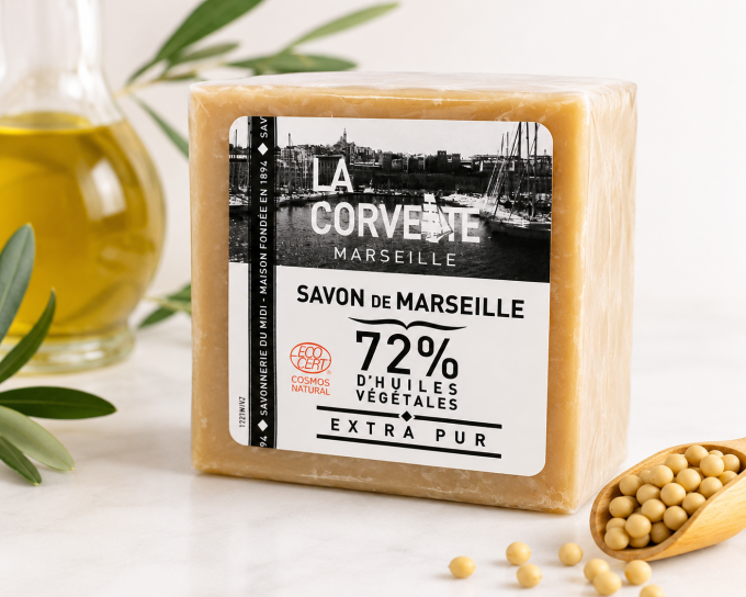 Savon de Marseille Extra Pur 300g sous film La Corvette – Traditionnel et naturel