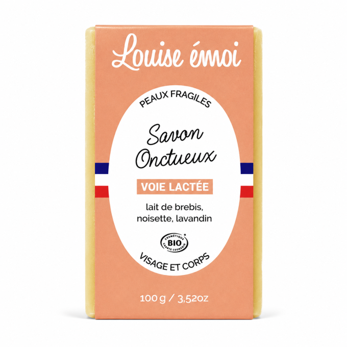 Savon Onctueux Bio Voie Lactée Louise Émoi 100 g – Lait de Brebis et Noisette