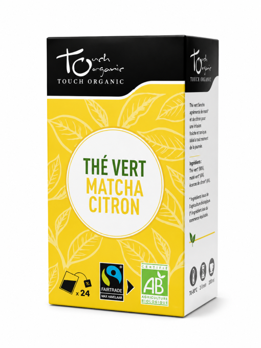Thé Vert Matcha Citron Bio Touch'Organic – 24 sachets