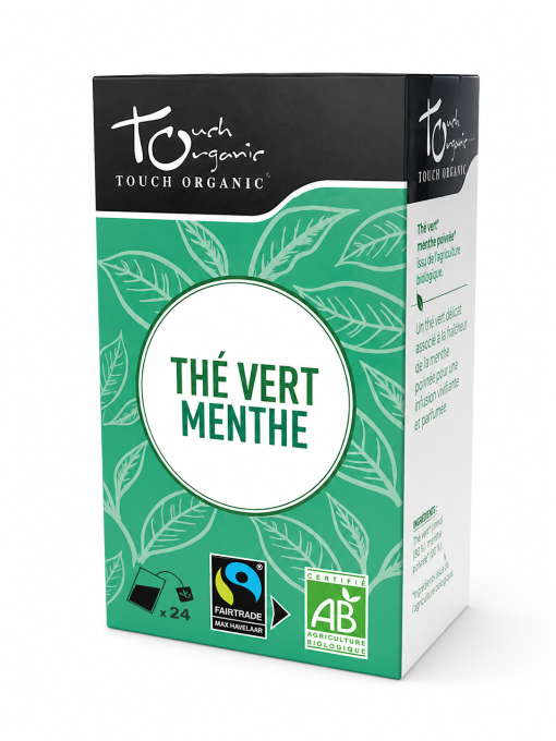 Thé Vert Menthe Bio Touch'Organic – Sachets biodégradables