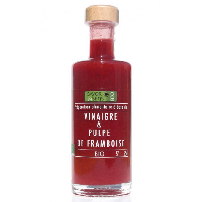 Vinaigre de cidre bio à la pulpe de framboise 