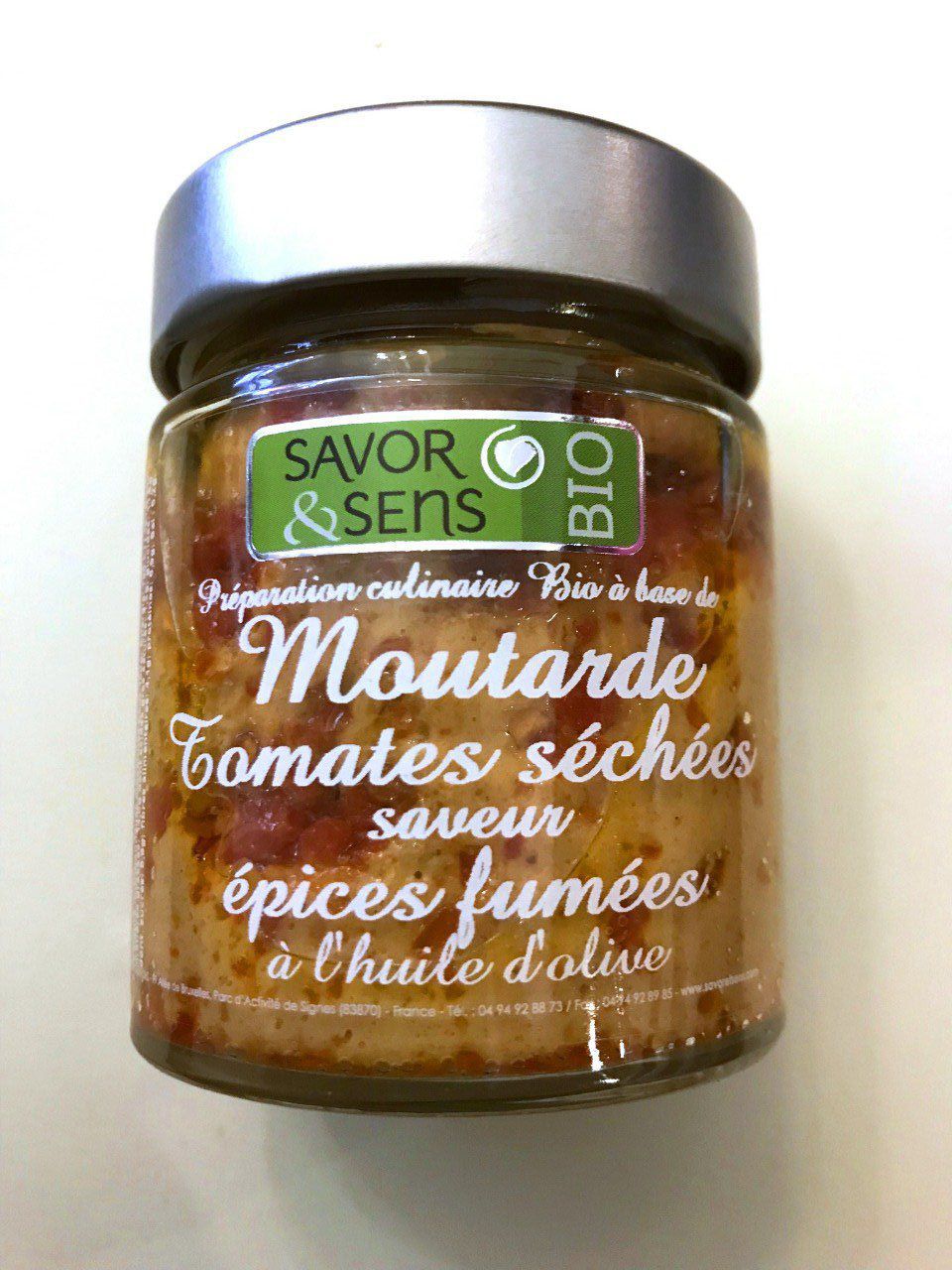 Moutarde bio saveur tomates séchées et épices fumées 